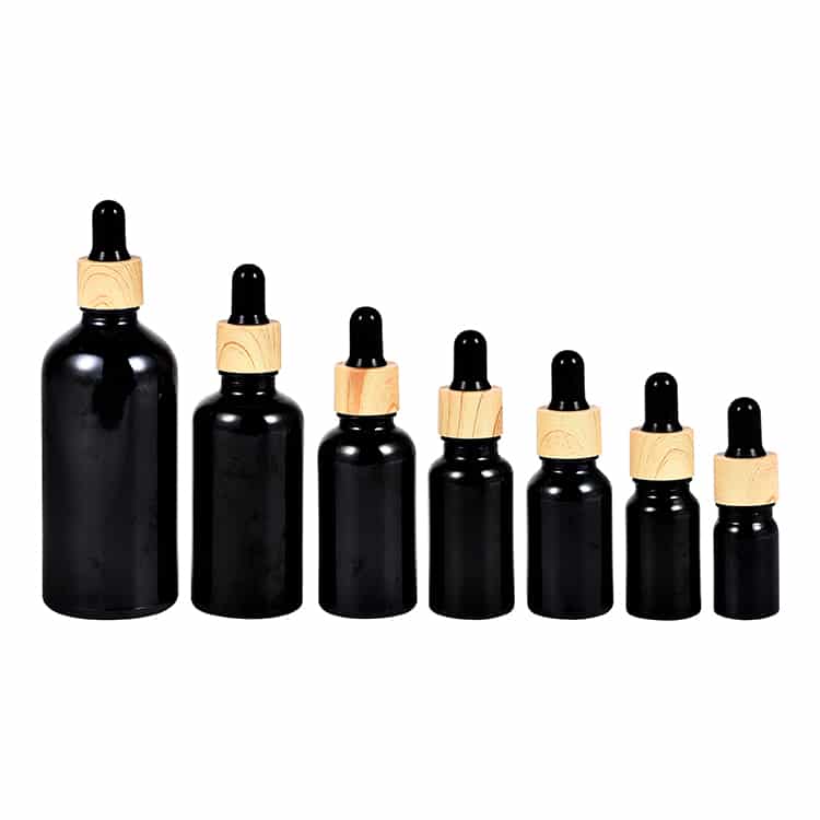 Custom Luxury Black Dropper Bottles Ybj Cosmetic Packaging Manufacturer