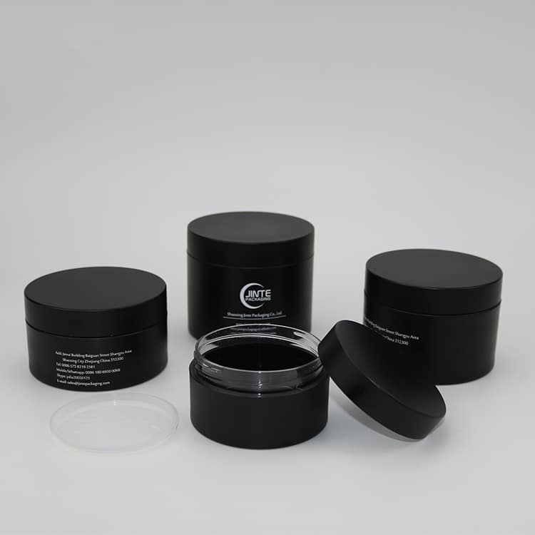 Matt Black PETG Plastic cream Jar - YBJ Cosmetic Packaging Manufacturer