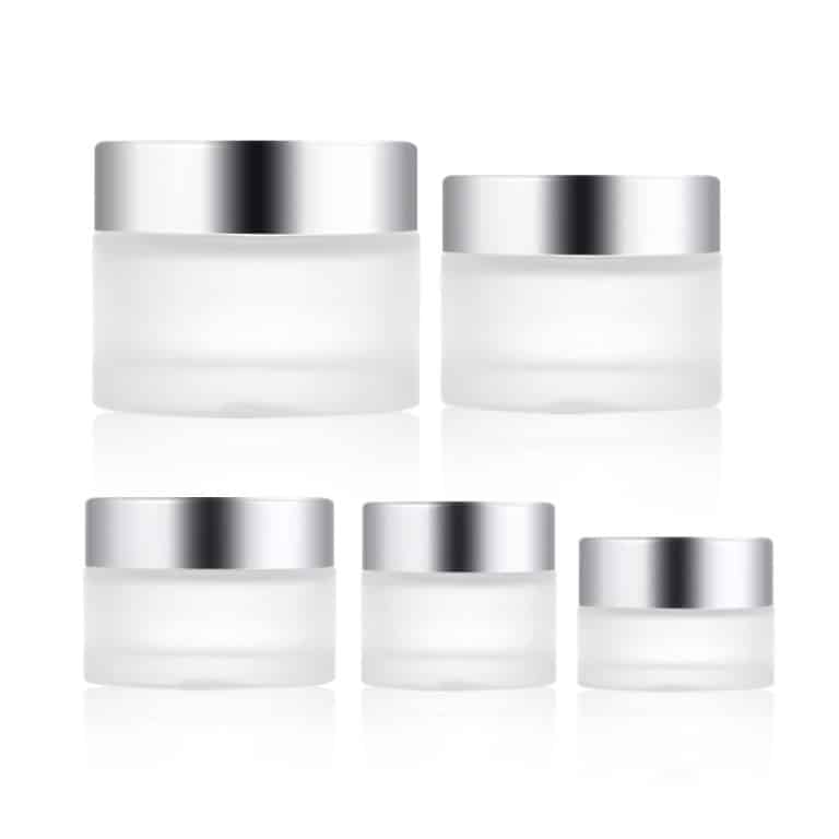 Glass cream bottle with aluminum lid - YBJ Cosmetic Packaging Manufacturer