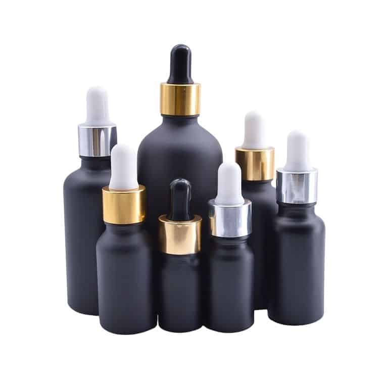 matte black glass dropper bottle - YBJ Cosmetic Packaging Manufacturer