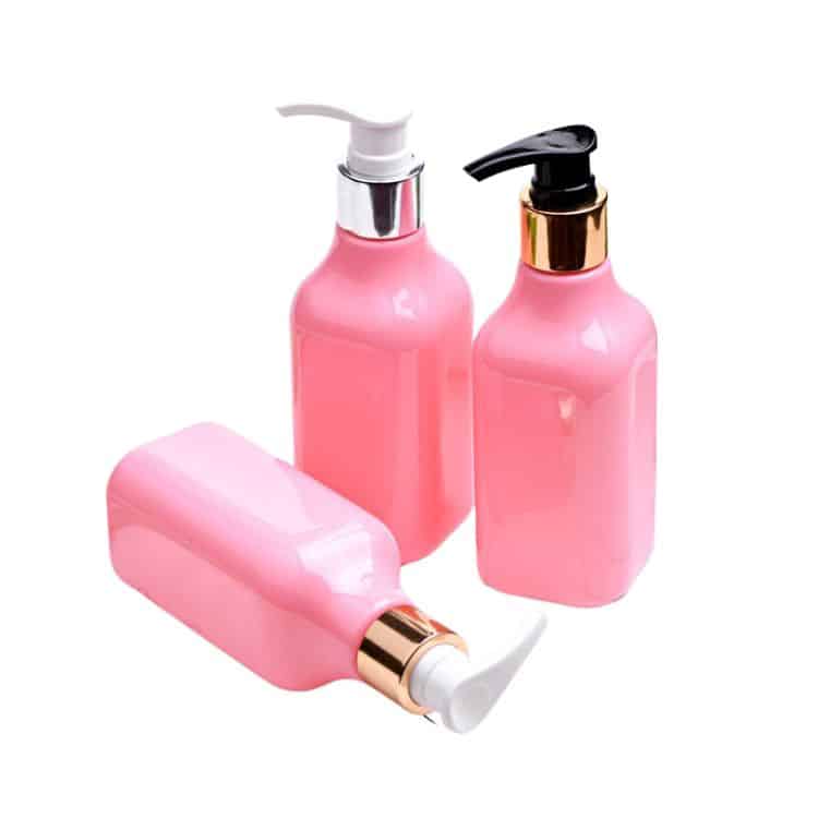 Pink Rectangle Plastic Shampoo Bottle Ybj Cosmetic Packaging Manufacturer